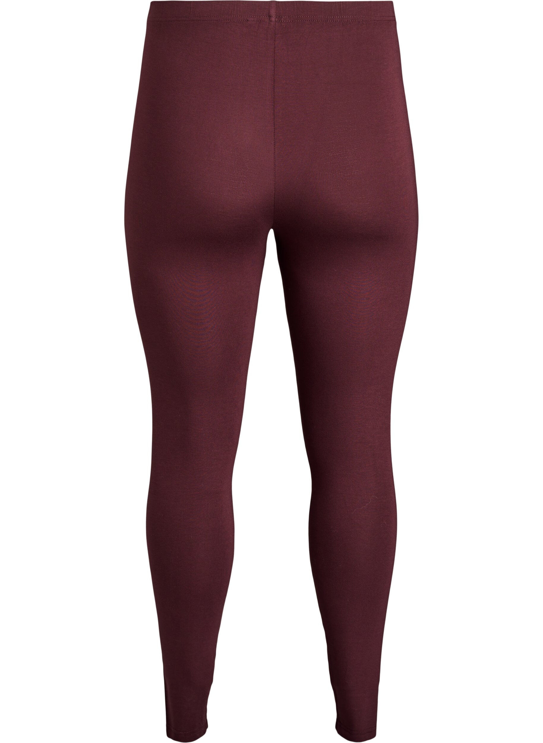 ZizziBasic leggings i viskos, M&ouml;rk Bordeaux, Packshot image number 1