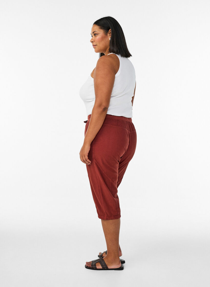 Capribyxor i bomull, R&ouml;d, Model image number 1