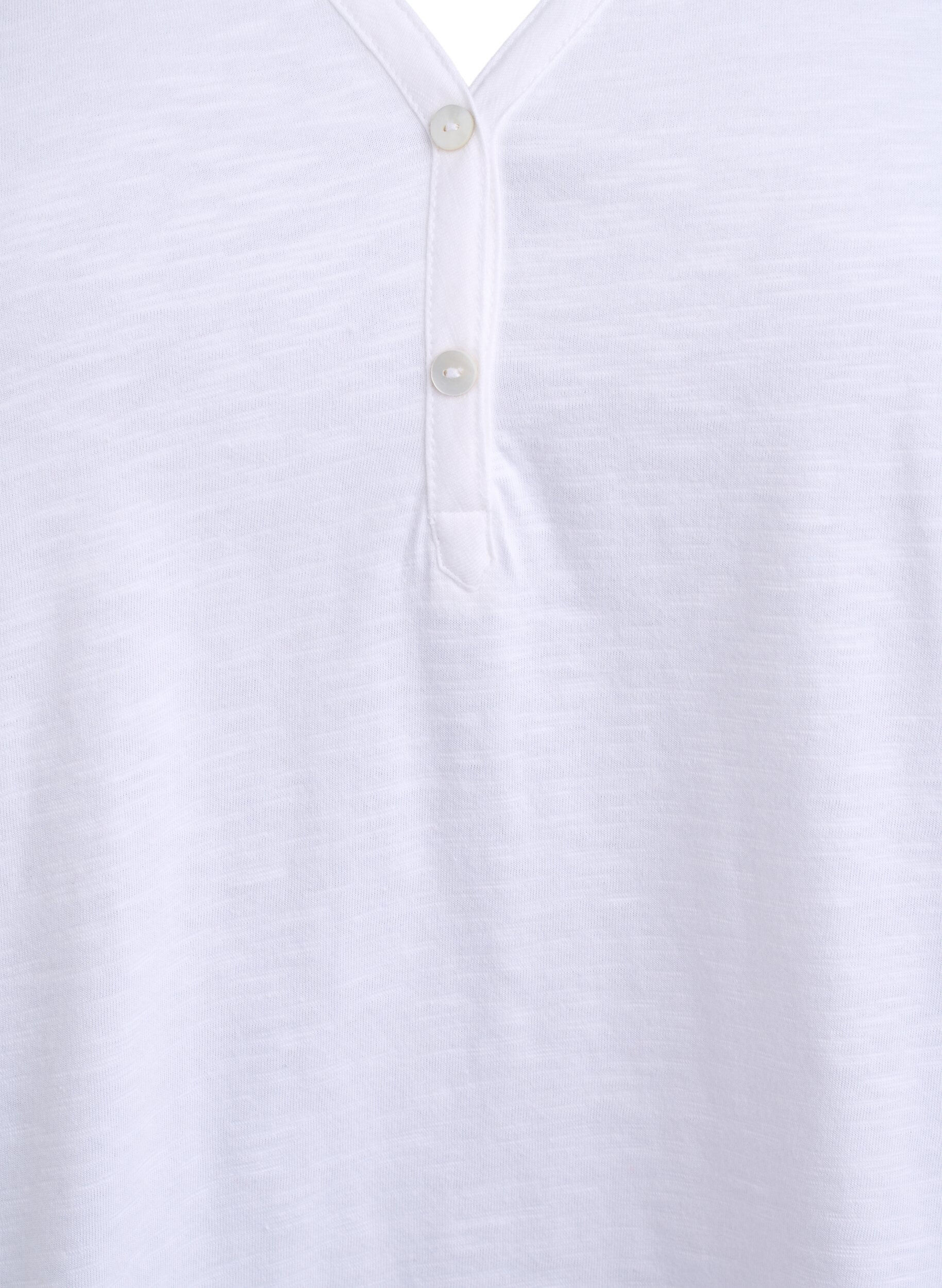 ZizziT-shirt med knappdetalj, Vit, Packshot image number 2