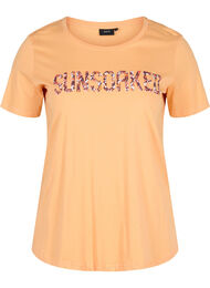 T-shirt i bomull med tryck, Apricot Nectar SUN