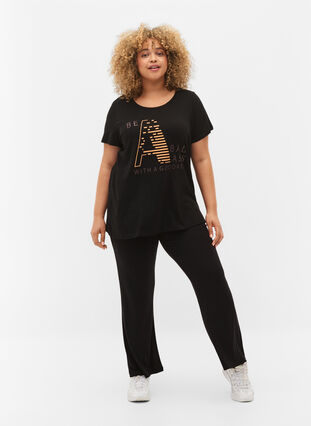Sport t-shirt med tryck, Black w. Bad Ass, Model image number 2