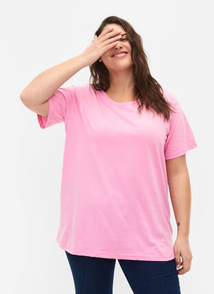 FLASH - T-shirt med rund halsringning, Begonia Pink, Model image number 0