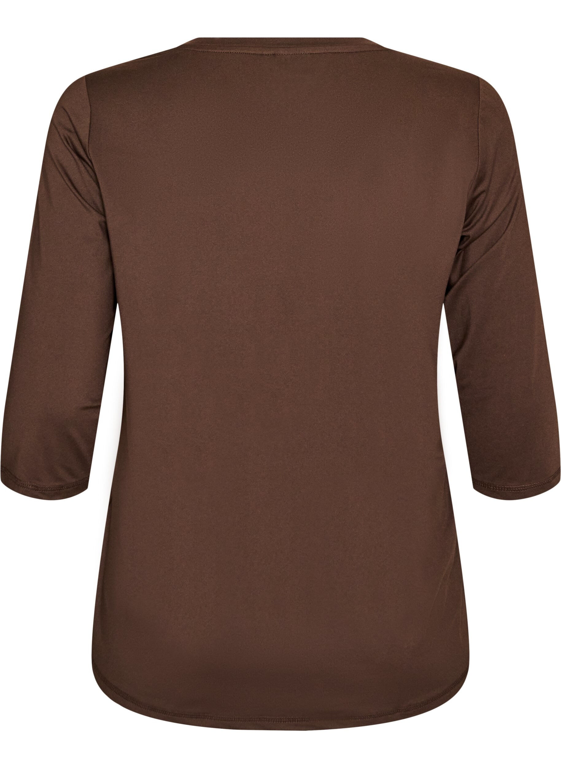 ZizziTr&auml;ningstr&ouml;ja med 3/4 &auml;rmar, Brun, Packshot image number 1