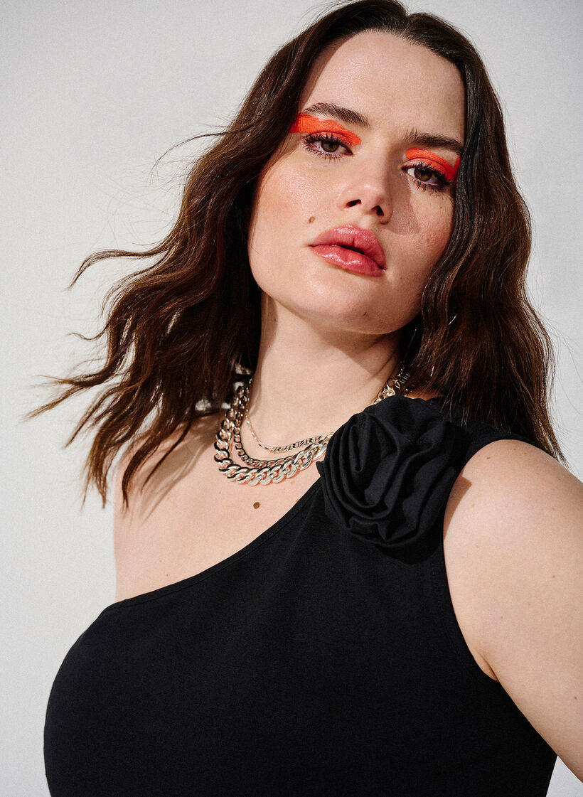 Enaxeltopp med ros, Black, Image image number 0