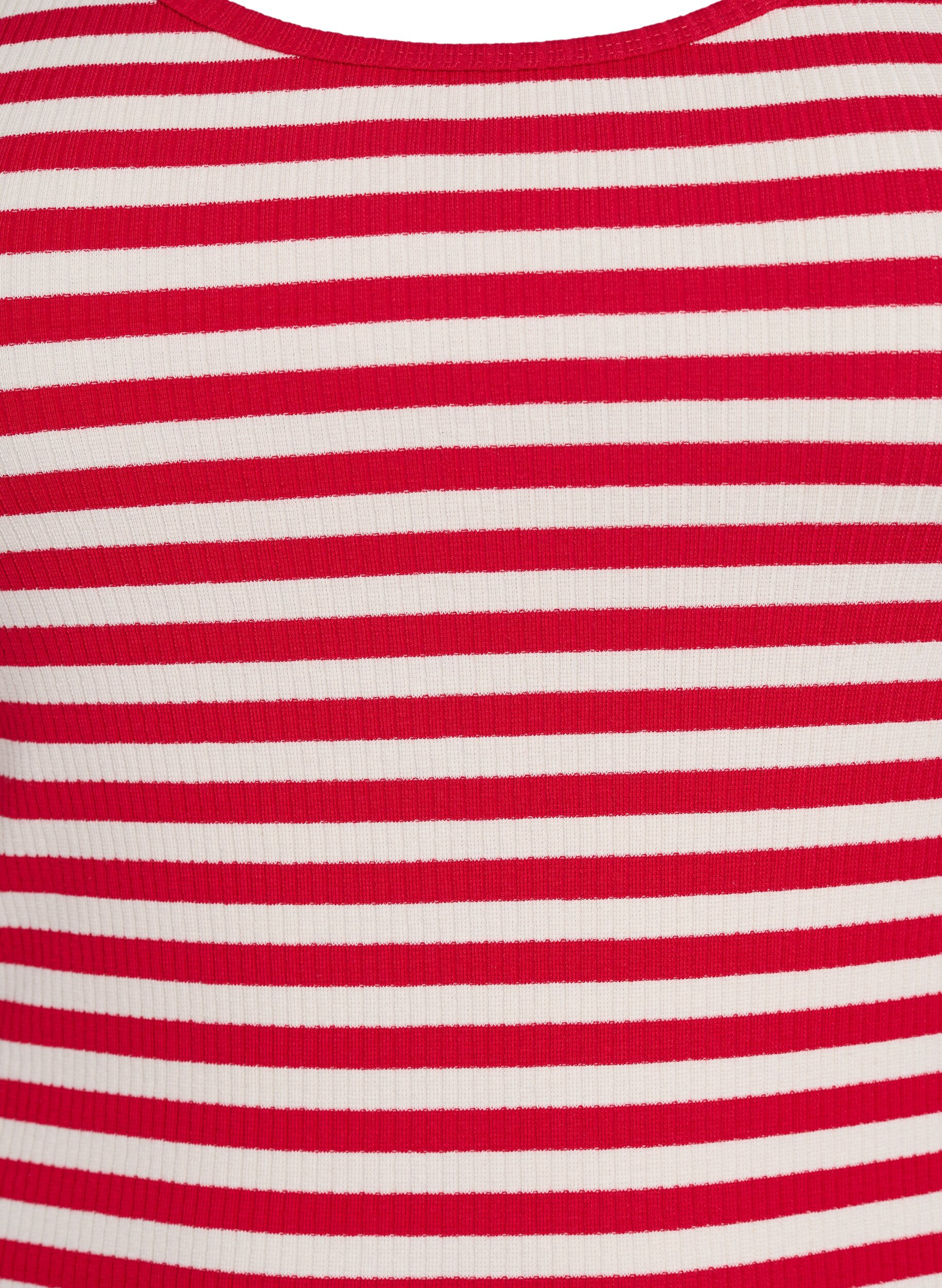 ZizziRandigt linne med ribbstruktur, R&ouml;d, Packshot image number 2