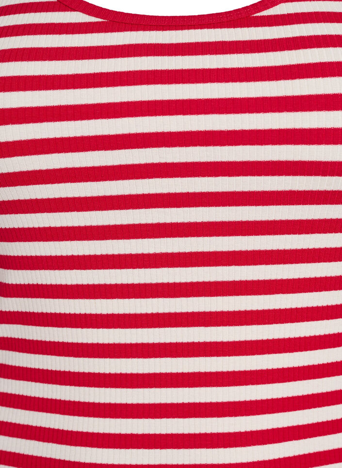 Randigt linne med ribbstruktur, R&ouml;d, Packshot image number 2