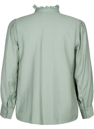 Viskosshirt blus med ruffles, Green Bay, Packshot image number 1