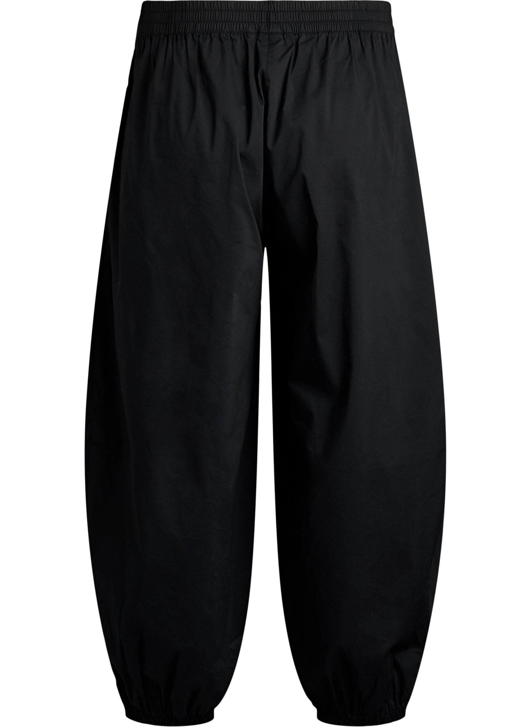 ZizziBallongbyxor med fickor och res&aring;r i midjan, Svart, Packshot image number 1