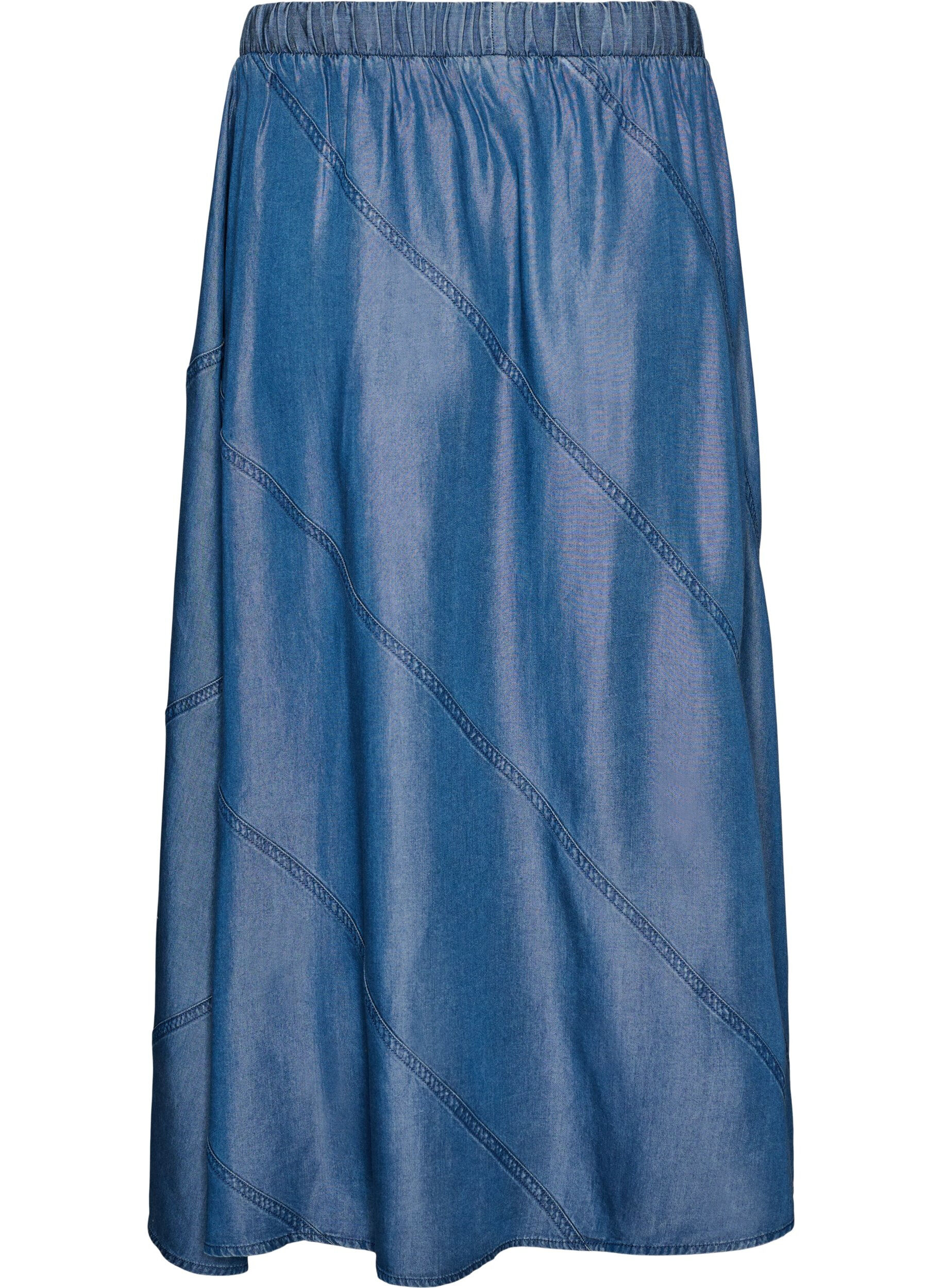 ZizziMaxikjol i TENCEL&trade; Lyocell med denimlook, Bl&aring;, Packshot image number 1