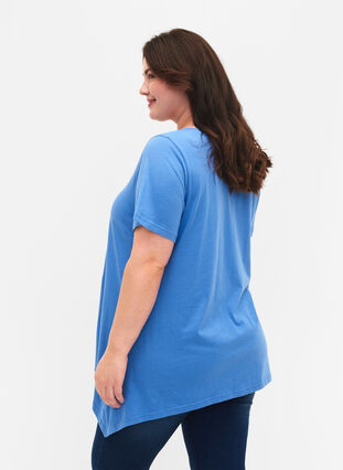 T-shirt i bomull med kort ärmar, Ultramarine HEAVENLY, Model image number 1