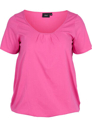 T-shirt i bomull med korta ärmar, Raspberry Rose, Packshot image number 0