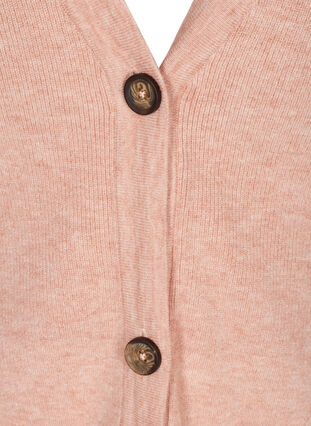 Kort stickad cardigan med knappar, Rose Smoke Mel, Packshot image number 2