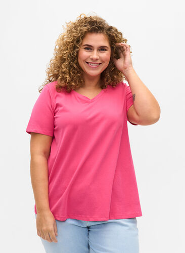 Basis t-shirt, Fandango Pink, Model image number 0
