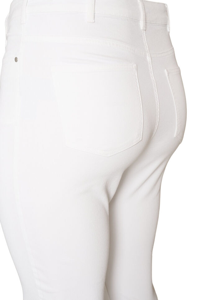 Amy jeans med h&ouml;g midja och supersmal passform, Vit, Packshot image number 3