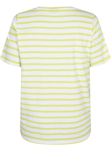 Randig t-shirt i bomull, Wild Lime Stripes, Packshot image number 1