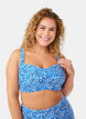 Vadderad bikinitopp med tryck, Bl&aring;, Model image number 0