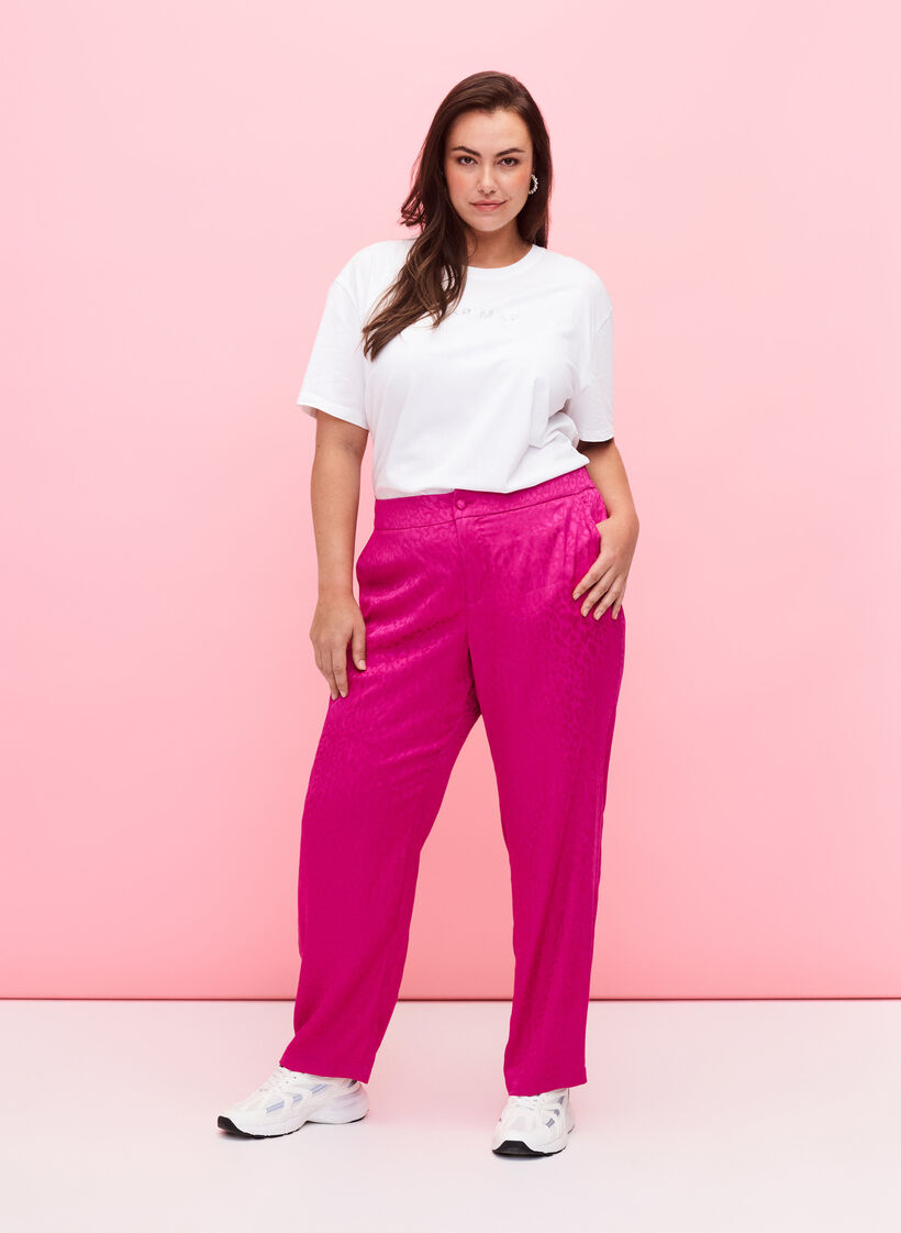 T-shirt i ekologisk bomull med similistenar, White, Model image number 2