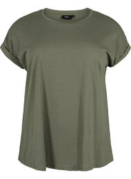 Kort&auml;rmad t-shirt i bomullsmix, Gr&ouml;n