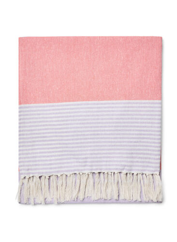 Randig handduk med fransar, Pastel Lilac Comb, Packshot image number 1