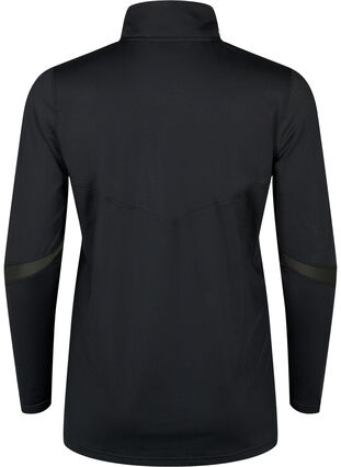 Baselayer blus med fickor och mesh, Black, Packshot image number 1