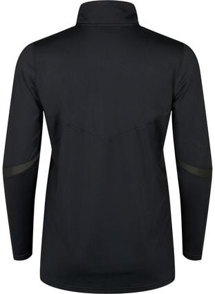 Baselayer blus med fickor och mesh, Black, Packshot image number 1