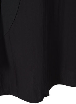 Kortärmad viskosklänning med fickor, Black, Packshot image number 3