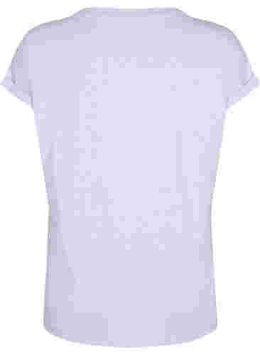 Melerad t-shirt med korta ärmar, Lavender Mél, Packshot image number 1