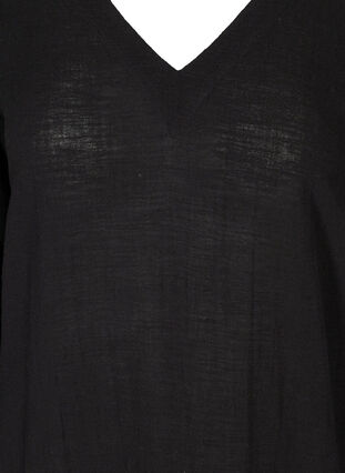 Långärmad maxiklänning i bomull, Black, Packshot image number 2
