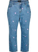 Mille Mom Fit-jeans med broderier, Blå, Packshot image number 0