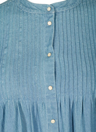 Långärmad denimklänning med pufffärmar, Blue denim ASS, Packshot image number 2