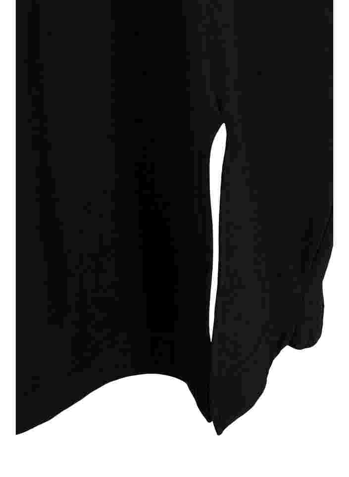 Sweatshirtklänning i bomull med fickor, Black, Packshot image number 3