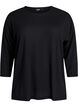 Jerseyblus med 3/4-&auml;rm, Svart, Packshot image number 0