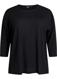 Jerseyblus med 3/4-&auml;rm, Svart
