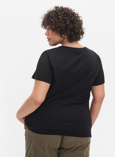2-pack kortärmade t-shirtar i bomull, Black, Model image number 1