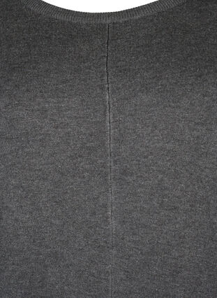 Stickad tunika i viskosblandning, Dark Grey Melange, Packshot image number 2
