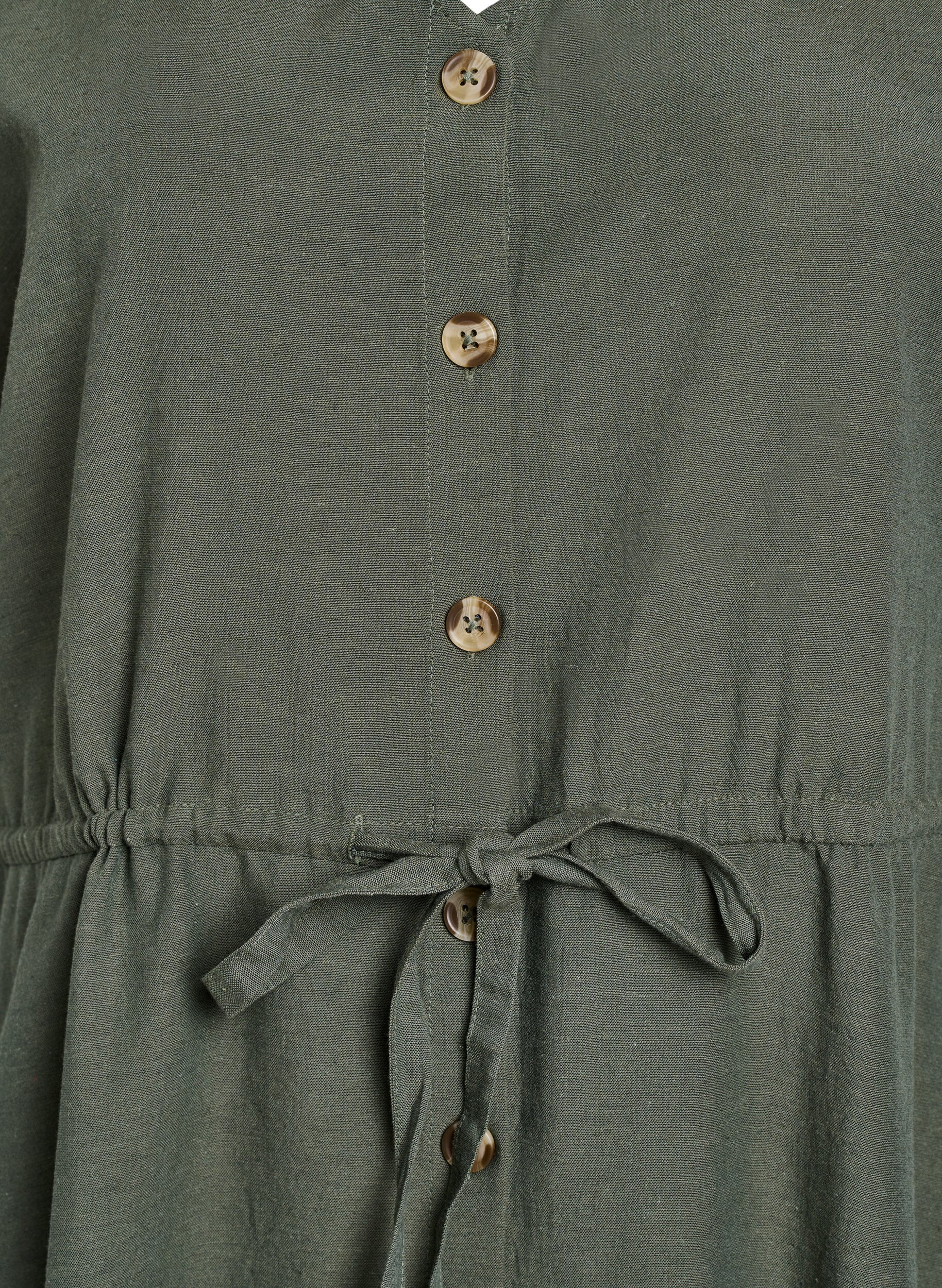 Zizzi Maxikl&auml;nning med knappar och knytsk&auml;rp, Gr&ouml;n, Packshot image number 2