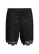 Spetsshorts med h&ouml;g midja och fickor, Svart, Packshot image number 1