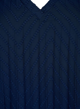 Kortärmad klänning med struktur, Navy Blazer, Packshot image number 2