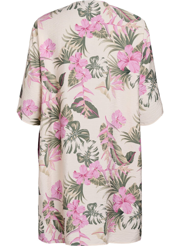 Kimono i viskos med trekvarts&auml;rmar, Vanilla, Packshot image number 1