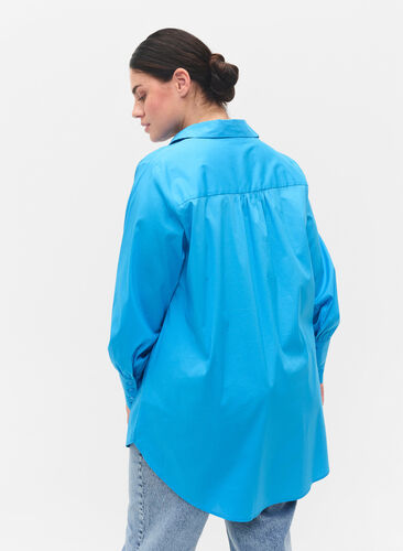 Långärmad skjorta med hög manschett, Dresden Blue, Model image number 1