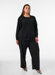 Cardigan med bred spetskant, Svart, Model image number 1