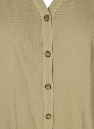 Bomullsskjorta med dragsko, Aloe, Packshot image number 2