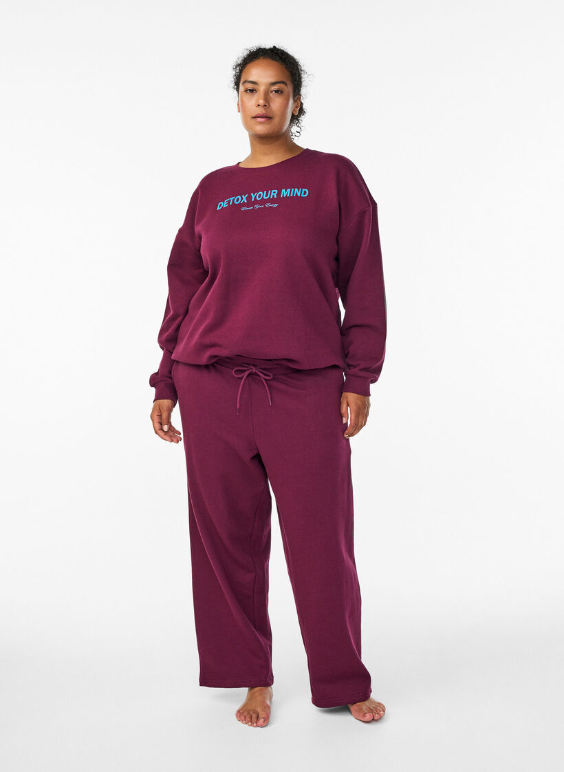 Mjukisbyxor med fickor, M&ouml;rk Bordeaux, Model image number 0