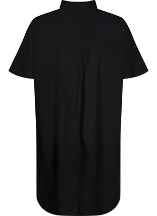 Lång skjorta med korta ärmar, Black, Packshot image number 1