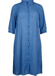 Prickig skjortklänning med 3/4 ärmar och slits, Riverside Dot