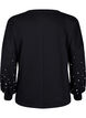 Sweatshirt med pärlor, Black, Packshot image number 1