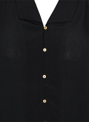 Viskosskjorta med 3/4 ärmar, Black, Packshot image number 2