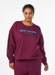 Sweatshirt med texttryck, Mörk Bordeaux, Model image number 0