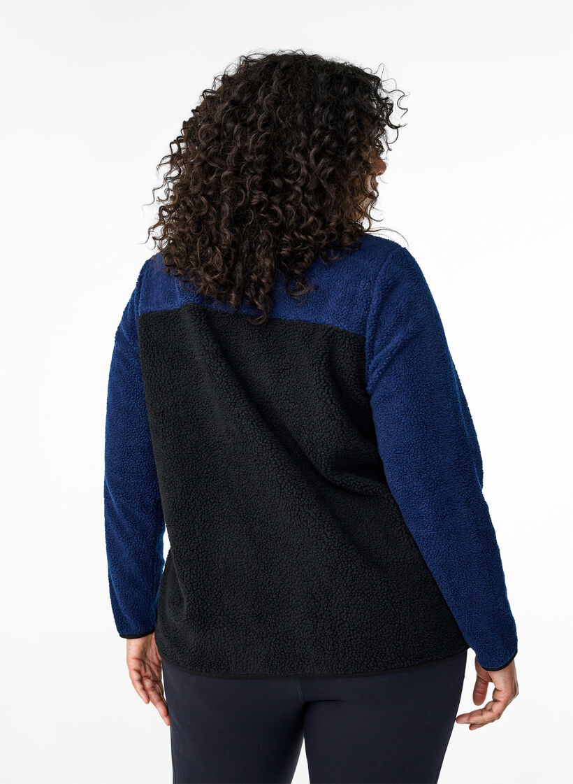 Teddyjacka med färgblock, Night Sky comb., Model image number 1