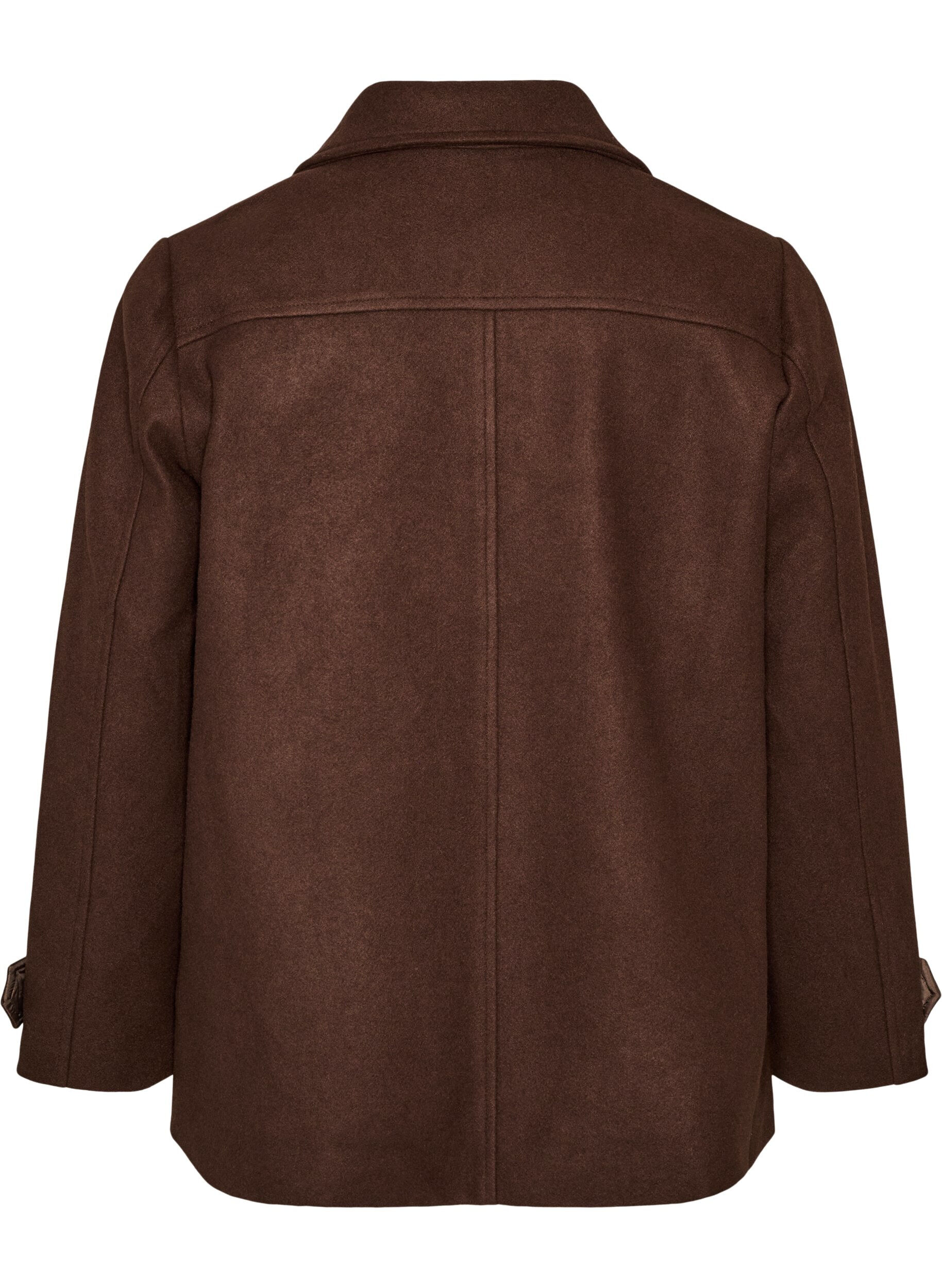 ZizziKort kappa med dubbelkn&auml;ppt kn&auml;ppning, Brun, Packshot image number 1